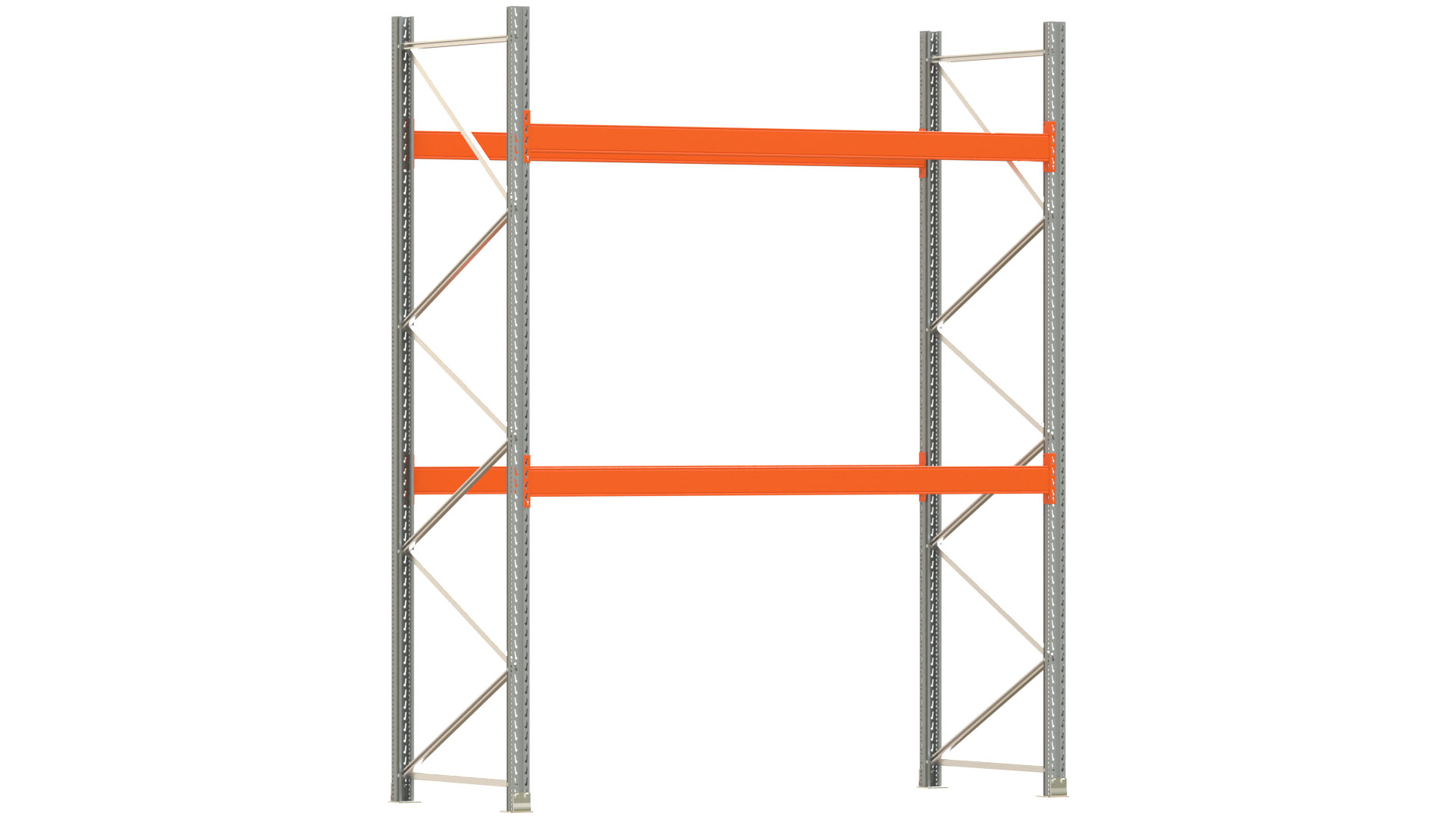 Palettenregal ARTUS - Breite 287 cm - Höhe 350 cm - Tiefe 110 cm - 2 Träger-Ebenen - Fachlast 3000 kg - 9 Palettenstellplätze