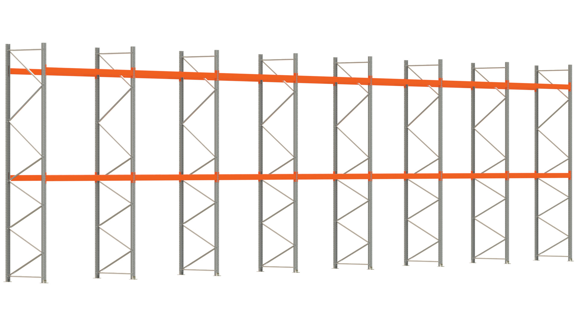Palettenregal ARTUS - Breite 1958 cm - Höhe 500 cm - Tiefe 110 cm - Fachlast 3000 kg - 63 Palettenstellplätze