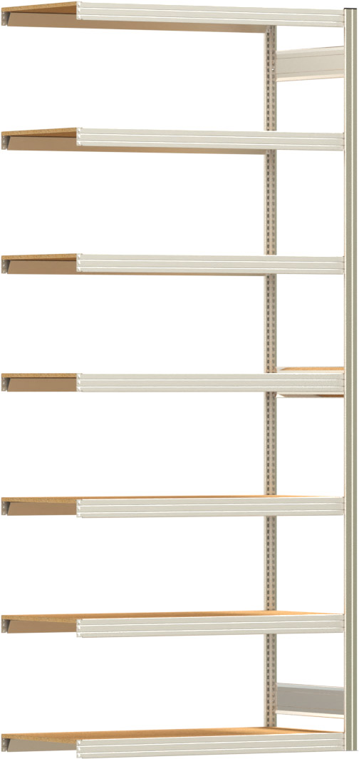 Fachbodenregal BERT - Breite: 128,5 cm - Tiefe: 60 cm - Höhe: 300 cm - 7 Böden - Anbauregal