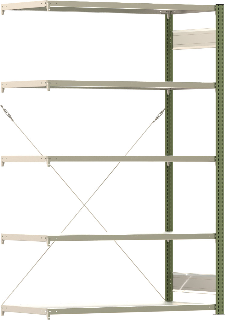 Fachbodenregal BERT - Breite: 128,5 cm - Tiefe: 60 cm - Höhe: 200 cm - 5 Böden - Anbauregal