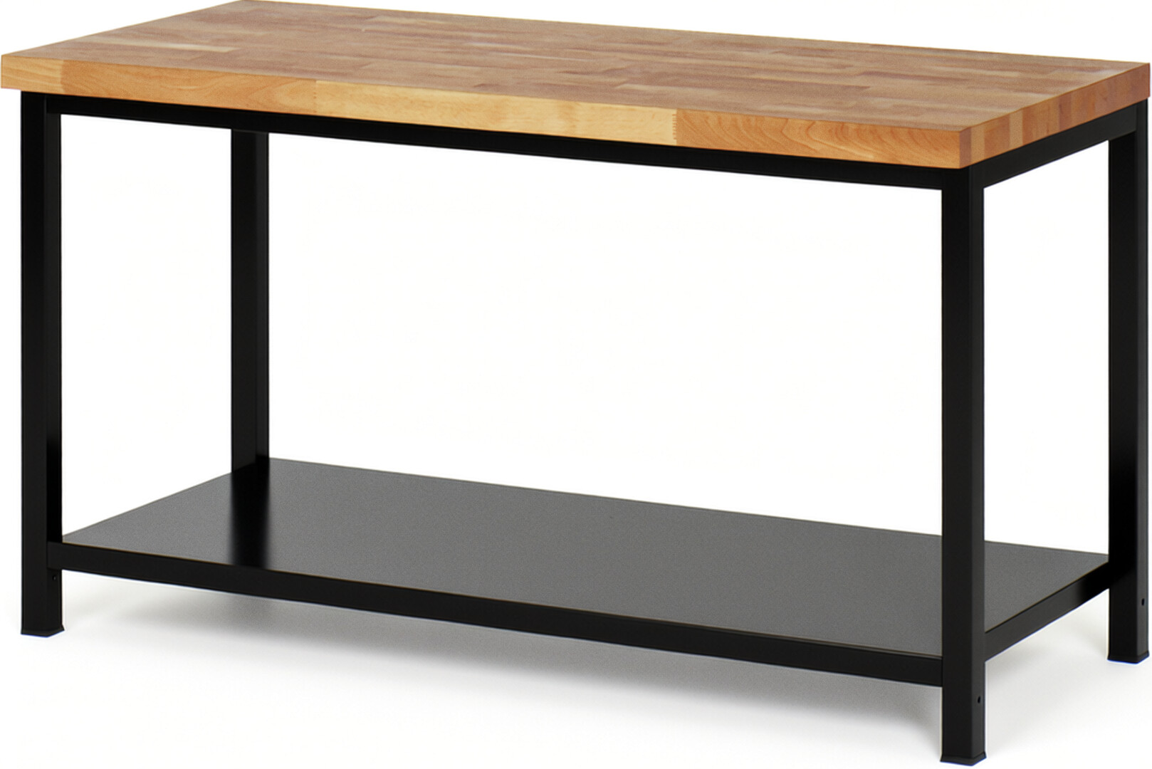 Werkbank Modell 8000 schwarz, BxTxH 1500x700x840 mm,  Buche-Massiv Arbeitsplatte 40 mm