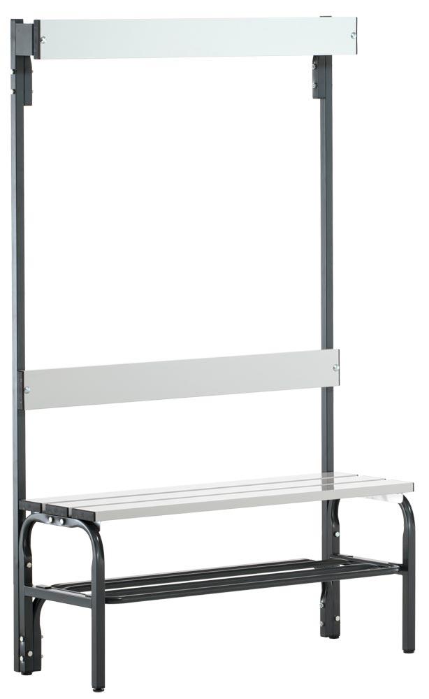 Garderobenbank, einseitig, Breite 101,5 cm, Höhe 165 cm, Tiefe 37,5 cm