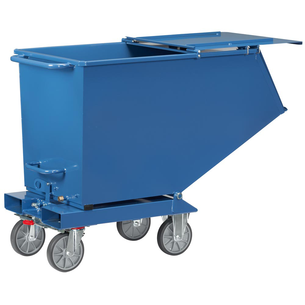 Klappbarer Deckel, 2-seitig zu öffnen, für Muldenkipper BxTxH 1458x1105x1099 mm, RAL 5007 brillantblau