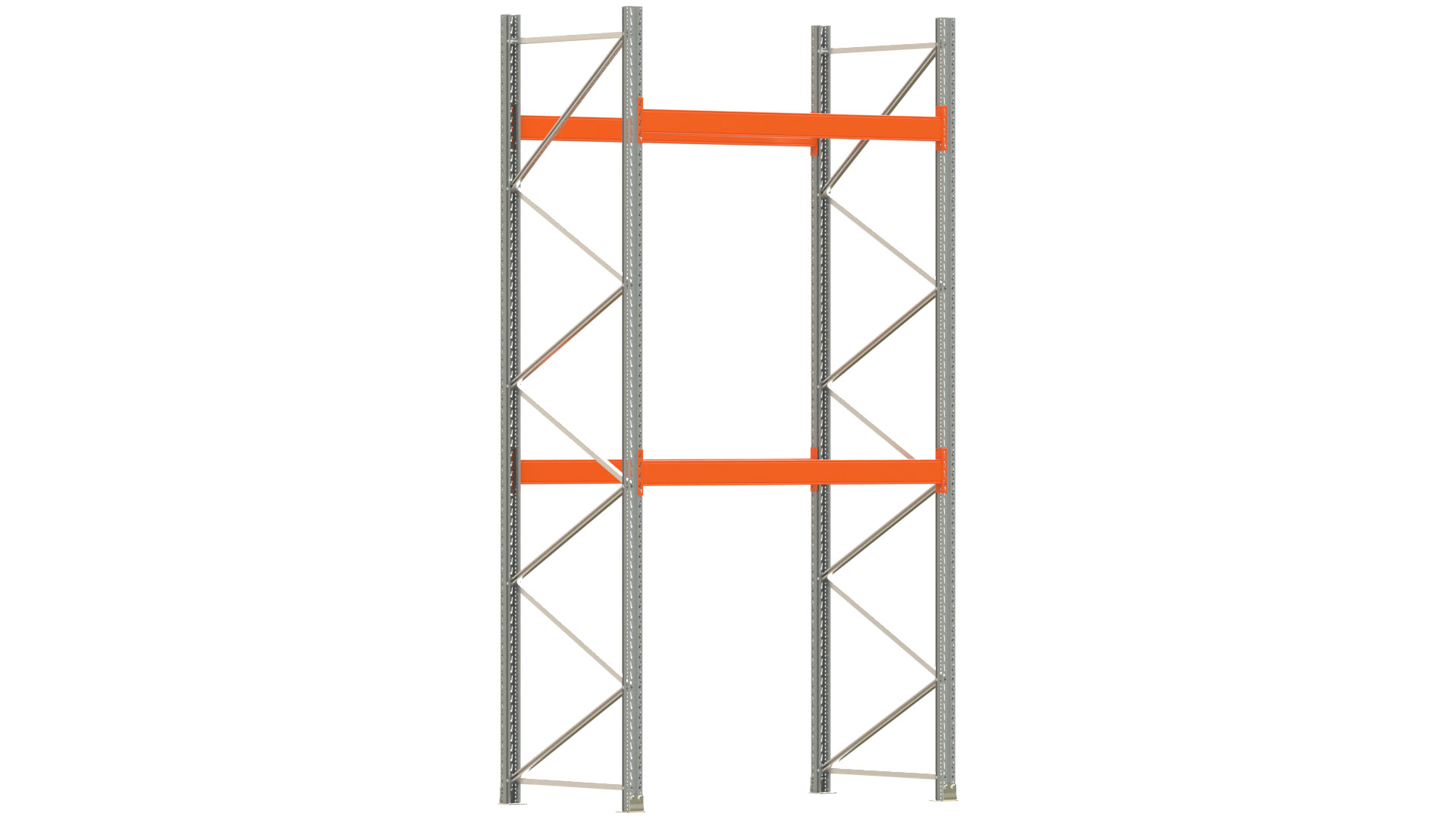 Palettenregal ARTUS - Breite 207 cm - Höhe 400 cm - Tiefe 110 cm - Fachlast 2000 kg - 6 Palettenstellplätze