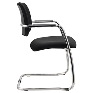 Schwingstuhl, Freischwinger, gepolstert, Sitz-BxTxH 450x470x430 mm, schwarz, VE 2 Stück