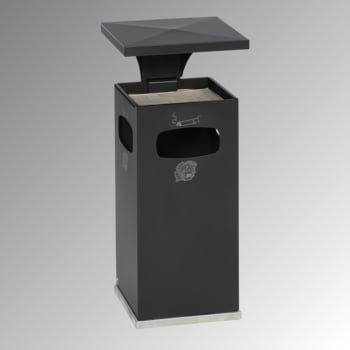 Kombiascher, Abfallbehälter-Aschenbecher für Außen (HxBxT)910x395x395 mm - Farbe schwarzgrau