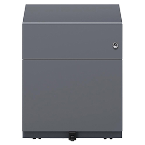 Rollcontainer, BxTxH 420x565x495 mm, 1 Schublade, 1 Hängeregistratur, seitliche Griffleisten, anthrazit