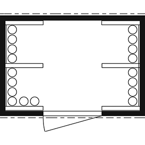 Gasflaschenlager, Gasflaschencontainer, Safe-Gasmagazin, verzinkt, ohne Boden, BxTxH 3005x2170x2250 mm, montiert, Kapazität 48 Flaschen 50 l