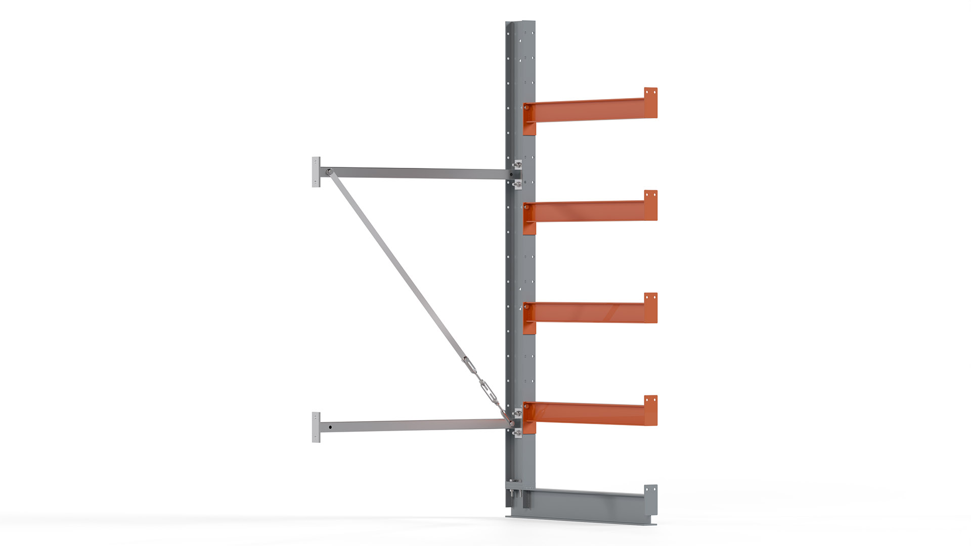 Kragarmregal KARL basic - Anbaufeld - Breite: 100 cm - Höhe: 200 cm - Tiefe: 92 cm - Traglast je Arm: 550 kg - einseitig