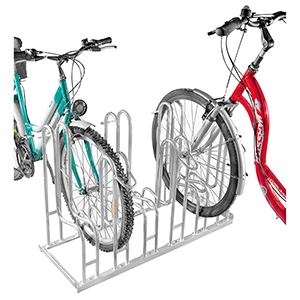 Fahrradständer - Standparker, Stahl verzinkt, zweiseitige Radeinstellung, Radabstand 350 mm, Hoch-/Tiefstellung, 6er Stand, Länge 1050 mm