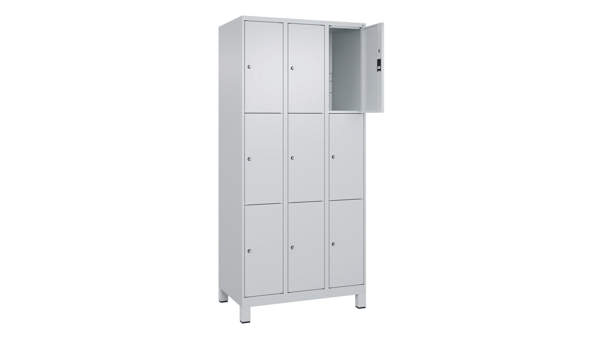 Fächerschrank, Breite 90 cm, Höhe 195 cm, Tiefe 50 cm, 9 Fächer