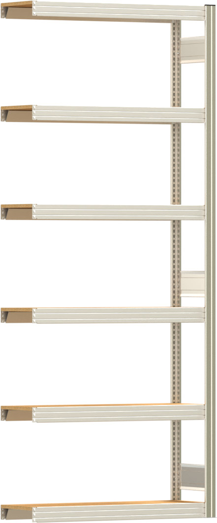 Fachbodenregal BERT - Breite: 100,5 cm - Tiefe: 30 cm - Höhe: 250 cm - 6 Böden - Anbauregal