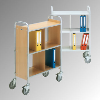 Fetra - Bürowagen m. Rückwand - 150 kg - (BxT) 350 x 720 mm - 4 Fächer