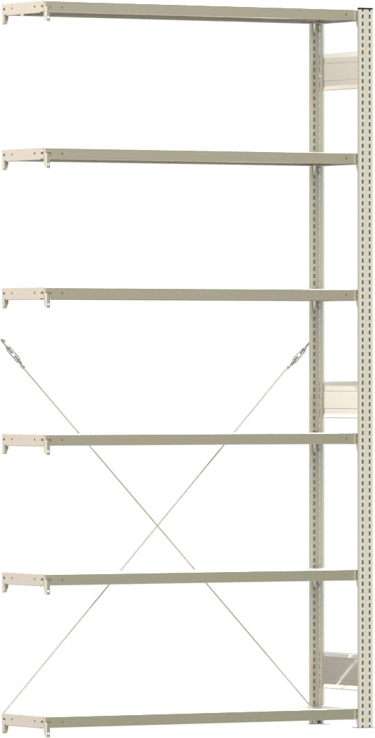 Fachbodenregal BERT - Breite: 128,5 cm - Tiefe: 30 cm - Höhe: 250 cm - 6 Böden - Anbauregal