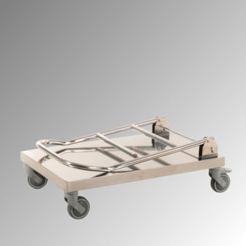 Edelstahl Plattformwagen - mit Schiebebügel - klappbar - Tragkraft 100 kg