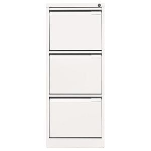 Hängeregisterschrank, BxTxH 413x622x1016 mm, einbahnig, 3 Schubladen, Griffleiste, verkehrsweiß