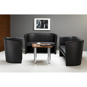 Sofa Club, 2-sitzer, BxTxH 1290x630x770 mm, Sitz BxT 1066x500 mm, Kunstleder, schwarz