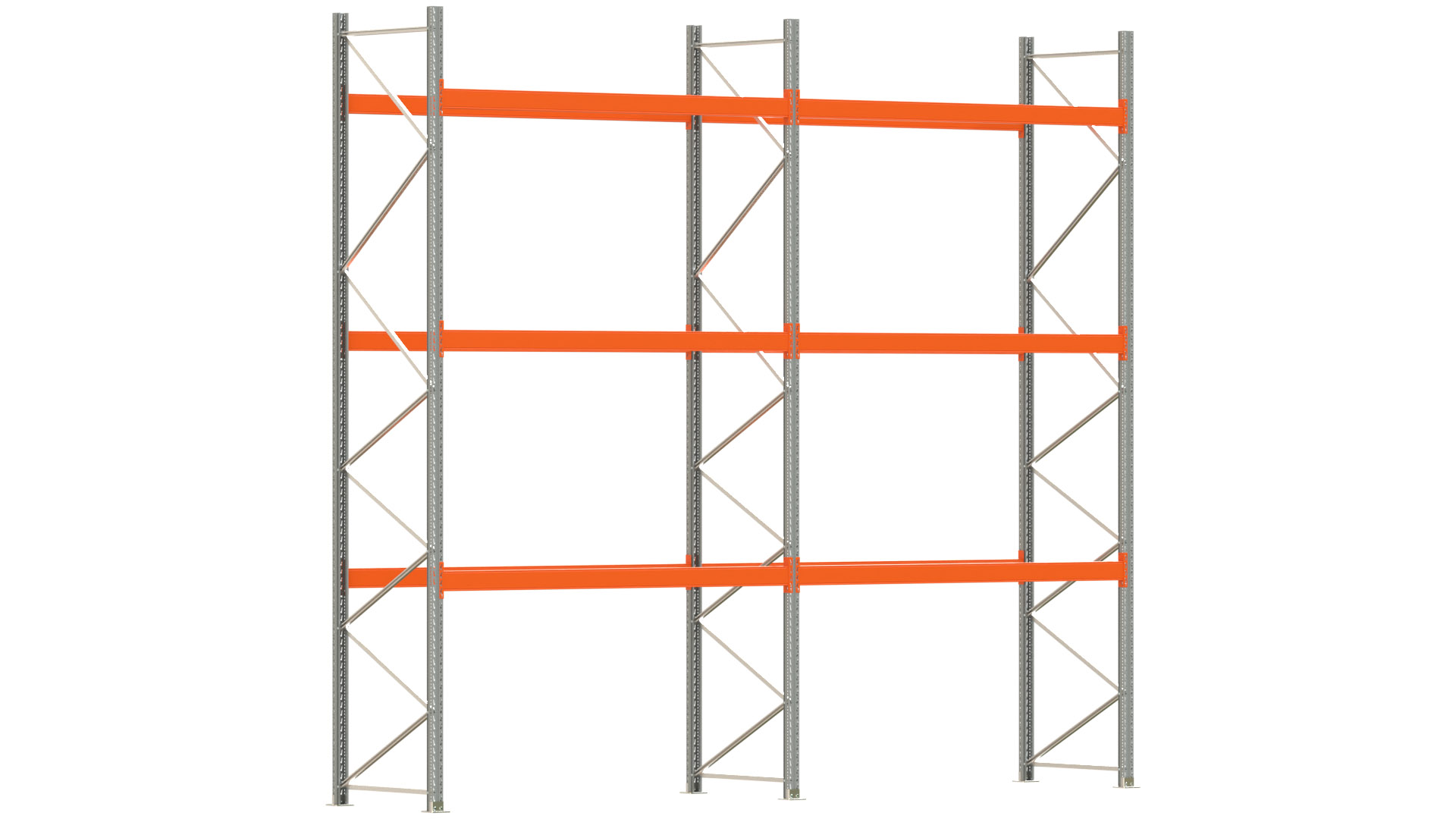 Palettenregal ARTUS - Breite 565,5 cm - Höhe 500 cm - Tiefe 110 cm - Fachlast 3000 kg - 24 Palettenstellplätze