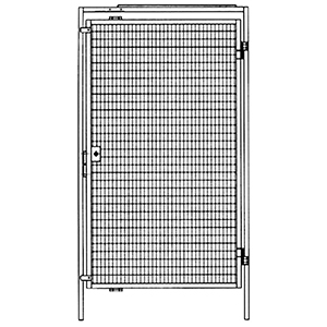 Flügeltür für Maschinenschutzgitter, abschließbar, BxH 1000x2000 mm, RAL 1018 zinkgelb