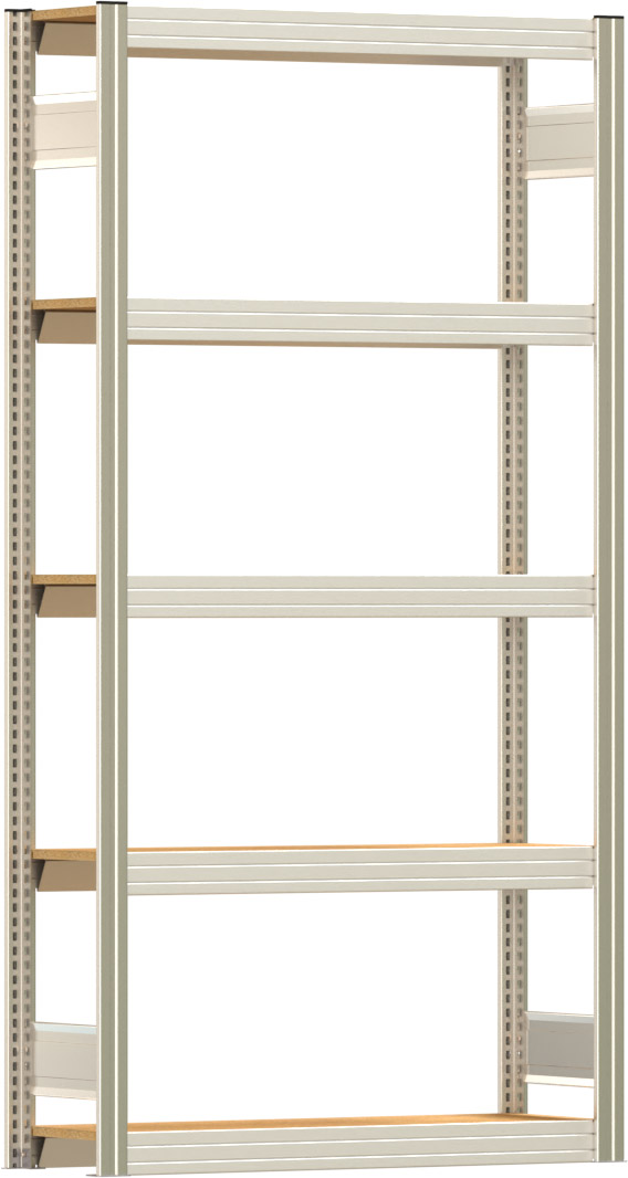 Fachbodenregal BERT - Breite: 100,5 cm - Tiefe: 30 cm - Höhe: 200 cm - 5 Böden - Grundregal