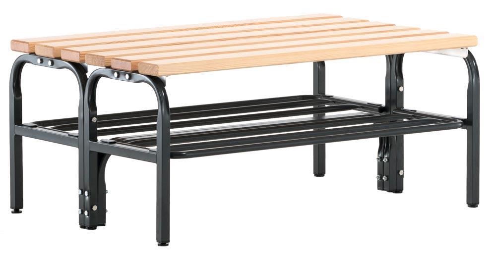 Garderobenbank, doppelseitig, Breite 101,5 cm, Höhe 45 cm, Tiefe 70 cm