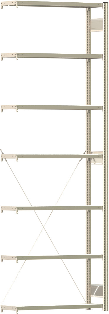 Fachbodenregal BERT - Breite: 100,5 cm - Tiefe: 30 cm - Höhe: 300 cm - 7 Böden - Anbauregal