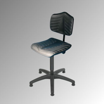 Arbeitsstuhl - ergonomische Polster - Sitzhöhe 440-630 mm - PU supersoft, schwarz - Kunststoff Fußkreuz - Gleiter