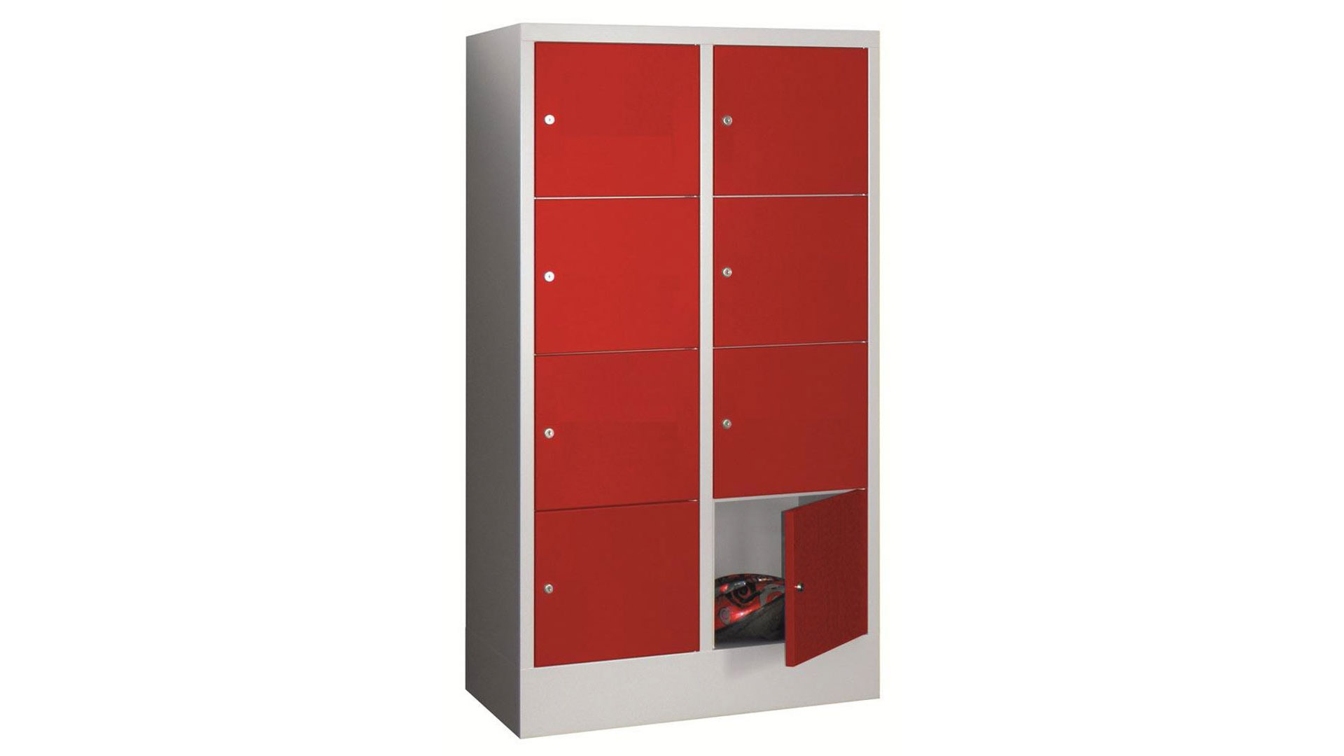 Schulschrank, Kita-Schrank, Breite 80 cm, Höhe 151,8 cm, Tiefe 50 cm, 8 Fächer