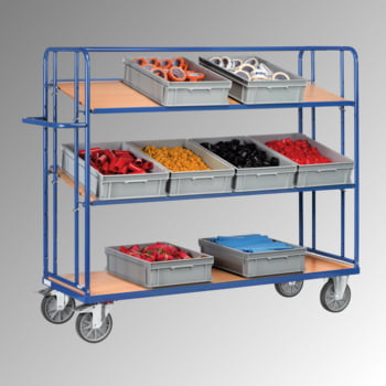 Fetra - Etagenwagen mit Schrägböden - Traglast 500 kg - 1.560 x 620 x 1.430 mm (HxBxT) - 3 Böden