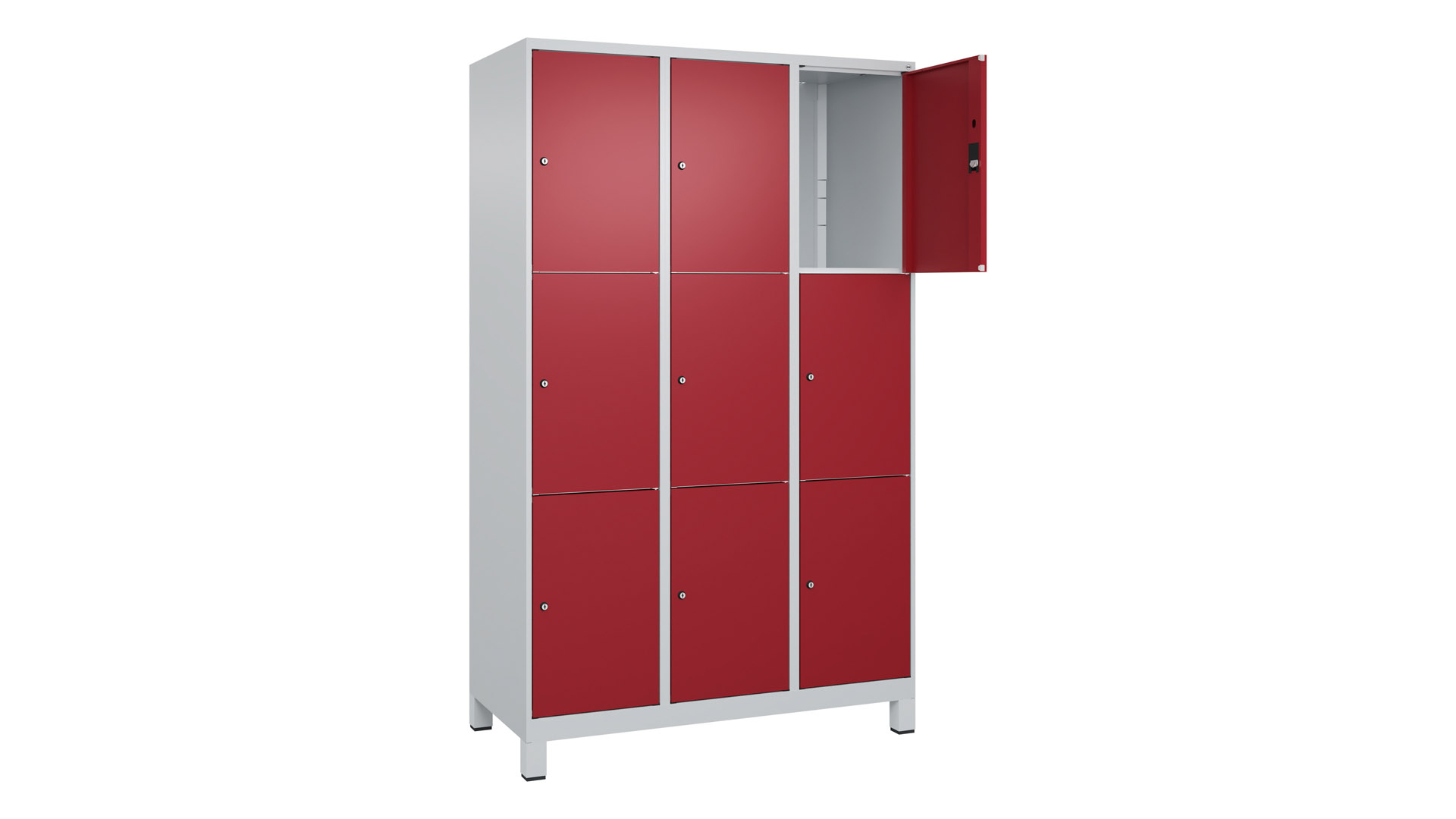 Fächerschrank, Breite 120 cm, Höhe 195 cm, Tiefe 50 cm, 9 Fächer
