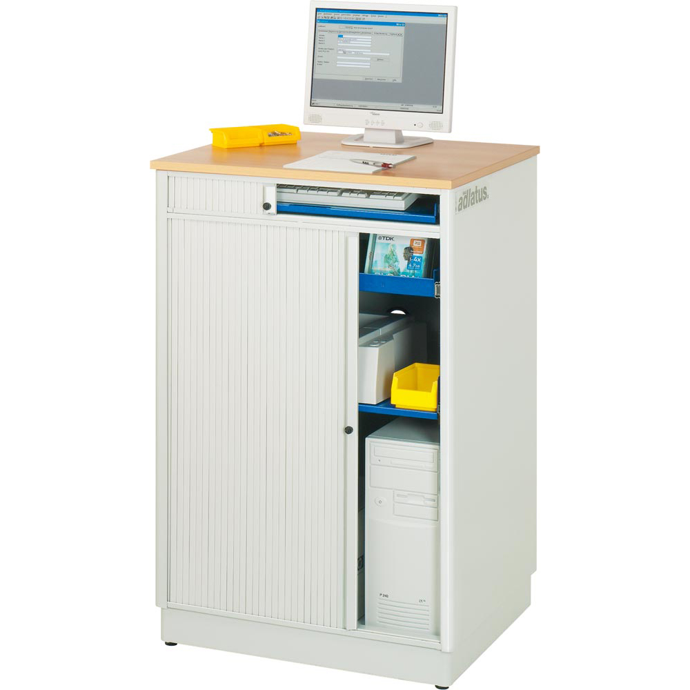 PC Schrank, EDV-Schrank ohne Monitorgehäuse, stationär BxTxH 720x660x1100 mm, RAL 7035/5010