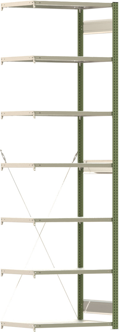 Fachbodenregal BERT - Breite: 87,5 cm - Tiefe: 60 cm - Höhe: 300 cm - 7 Böden - Anbauregal