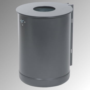 Rund-Abfallbehälter mit Deckelscheibe - 35 l - kobaltblau