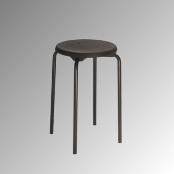 Hocker - Stapelhocker - Sitzhöhe 580 mm - PU schwarz - Stahlrohrgestell schwarz