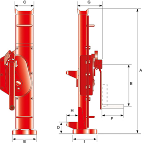 Stahlwinde mit fester Klaue, Traglast 1,5 t, Hubbereich 60-360 mm, Gewicht 14 kg