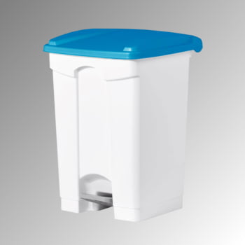 Wertstoffsammler aus Kunststoff - Volumen 45 l - 600 x 410 x 390 mm (HxBxT) - Behälter weiß - Deckel blau