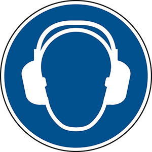 Gebotsschild, Gehörschutz benutzen, Kunststoff, Durchm. 200 mm, DIN EN ISO 7010