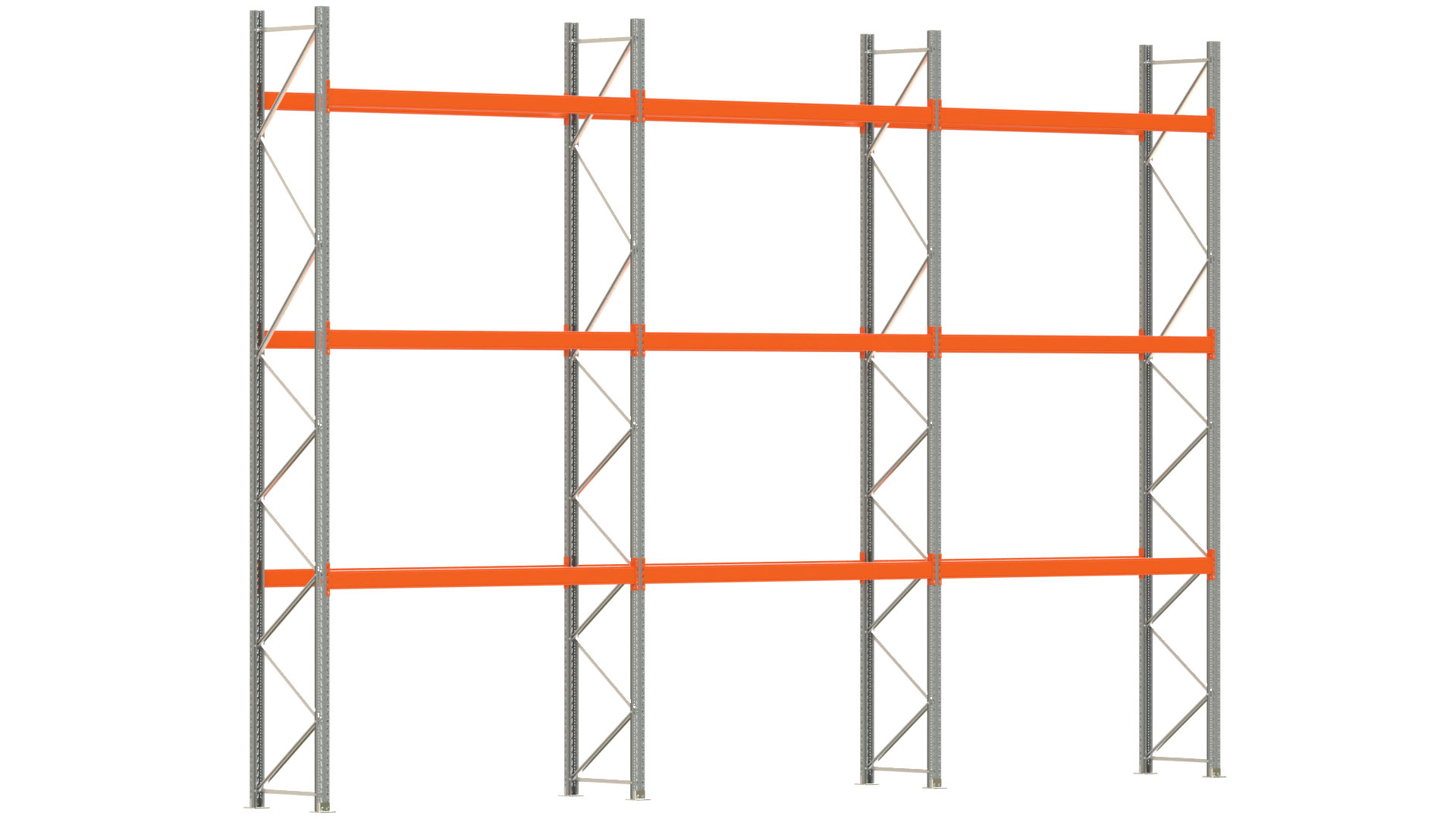 Palettenregal ARTUS - Breite 844 cm - Höhe 550 cm - Tiefe 80 cm - Fachlast 2770 kg - 24 Palettenstellplätze