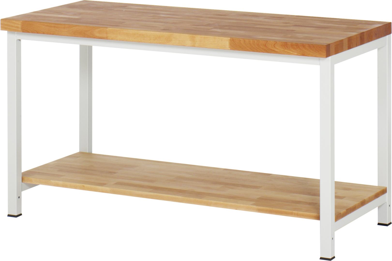 Werkbank - Modell 8000 BASIC rot, BxTxH 1500x700x840 mm,  Buche-Massiv Arbeitsplatte 40 mm