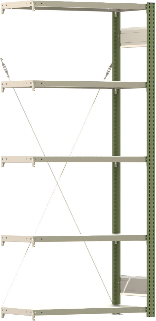 Fachbodenregal BERT - Breite: 87,5 cm - Tiefe: 40 cm - Höhe: 200 cm - 5 Böden - Anbauregal