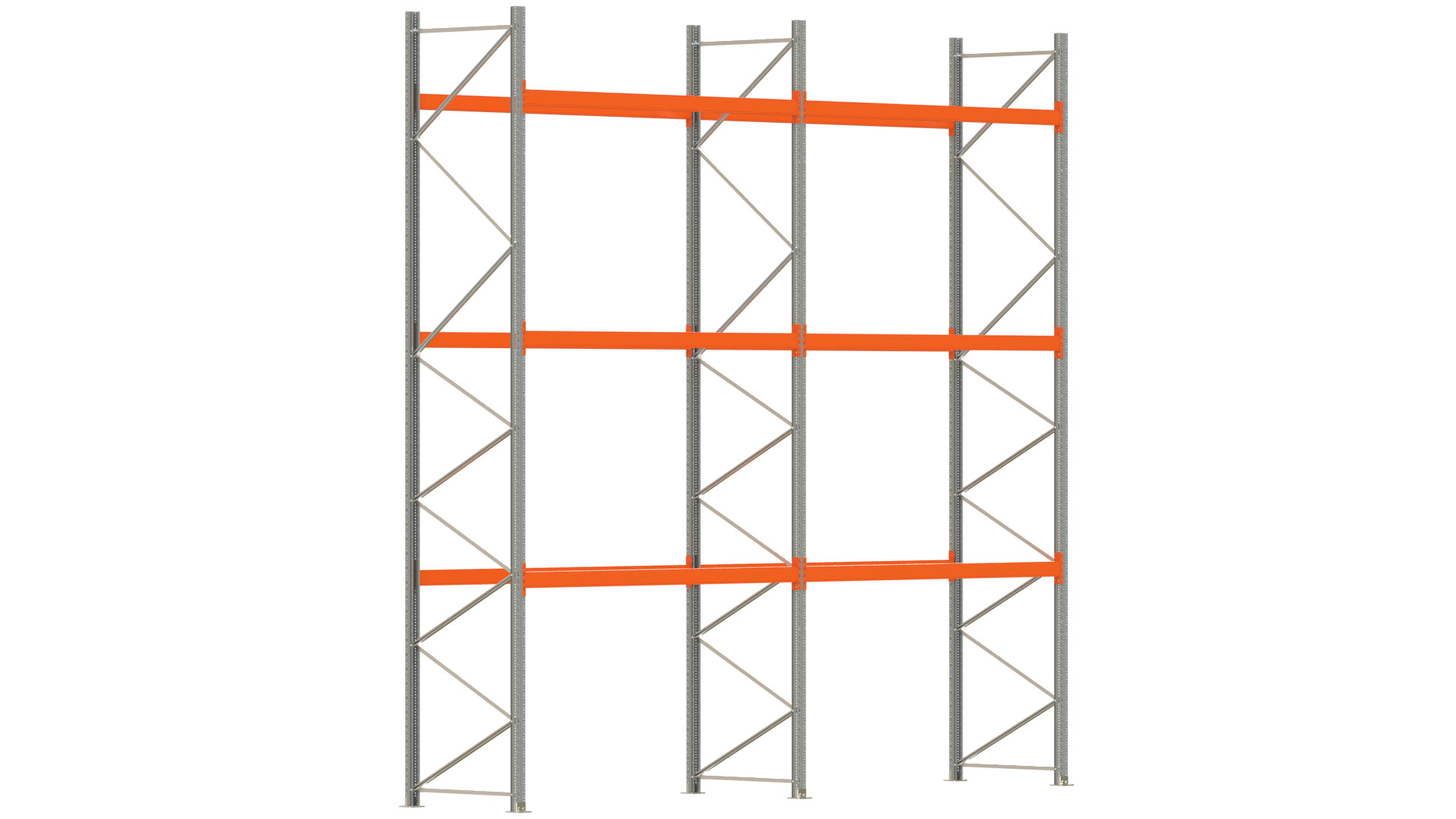 Palettenregal ARTUS - Breite 565,5 cm - Höhe 550 cm - Tiefe 110 cm - Fachlast 2000 kg - 24 Palettenstellplätze
