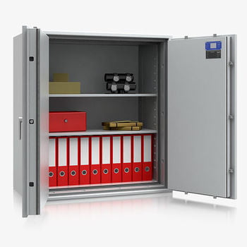 Dokumentensafe, Aktentresor, Geldschrank, Möbeltresor, VdS B S2, 60 Min feuerfest, Tür 2-flügelig, 1.045 x 975 x 506 mm (HxBxT), Farbe lichtgrau