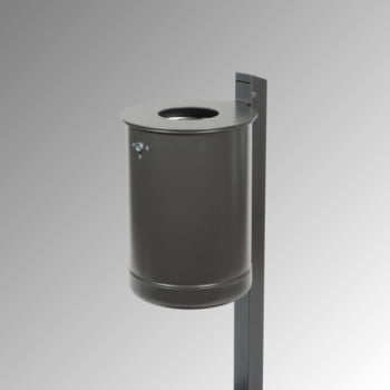 Abfallbehälter mit Pfosten - 50 l - Eisenglimmer