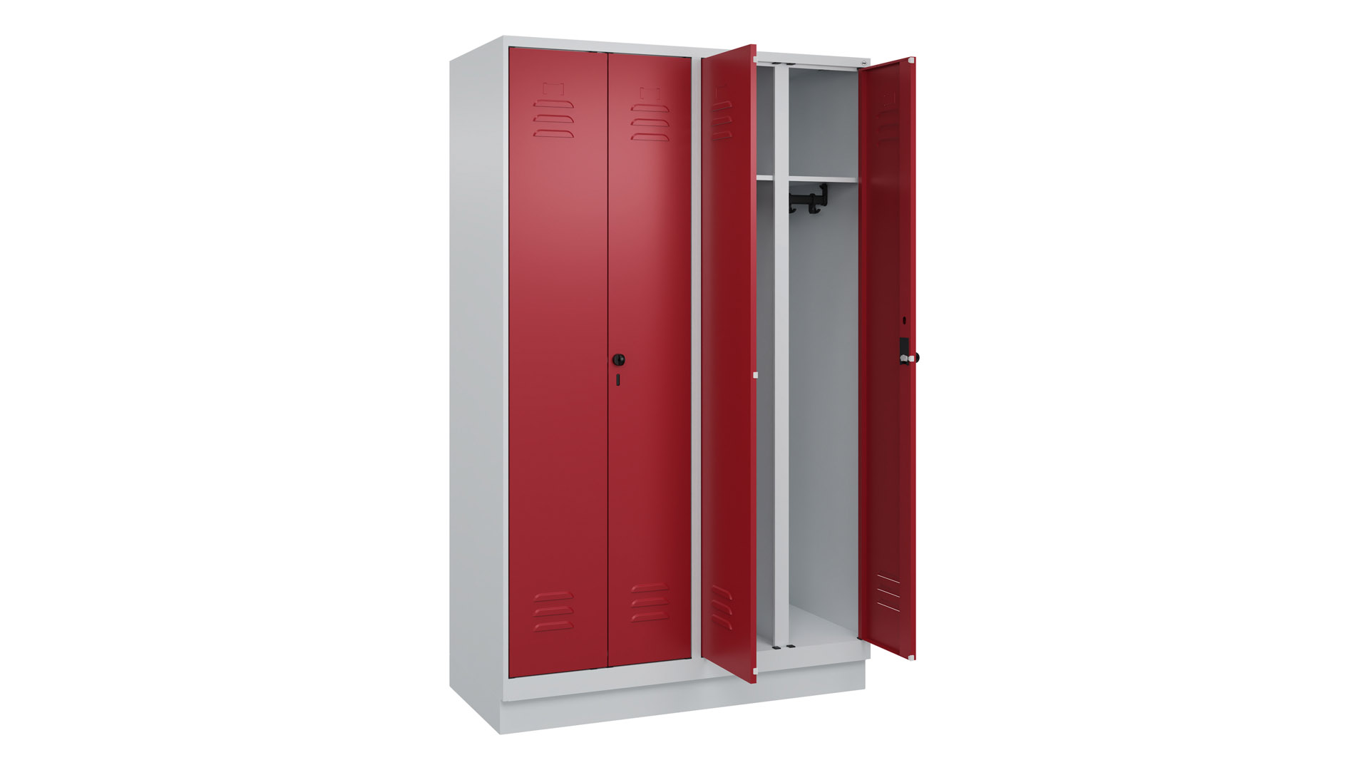 Doppelspind - schwarz weiß Trennung,  Breite 120 cm,  Höhe 195 cm,  Tiefe 50 cm,  4 Abteile