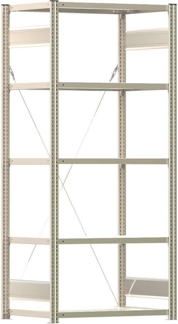 Fachbodenregal BERT - Breite: 87,5 cm - Tiefe: 60 cm - Höhe: 200 cm - 5 Böden - Grundregal