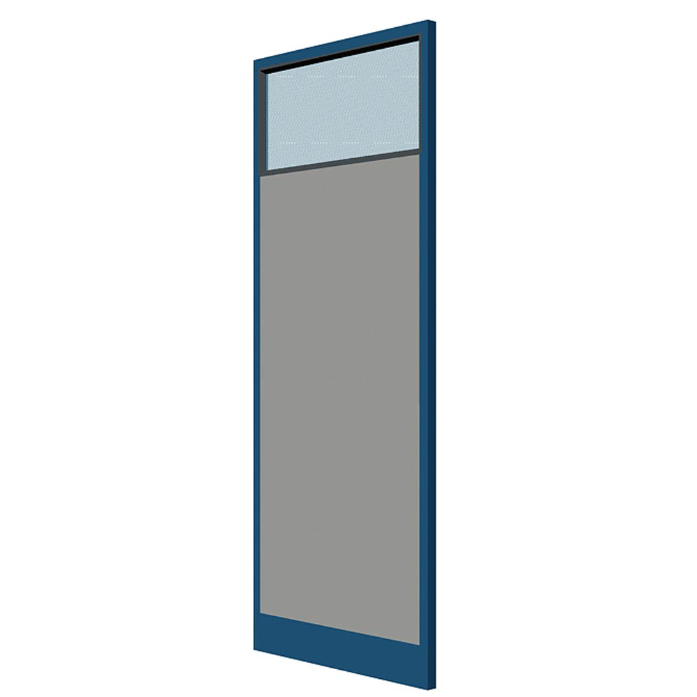 Sichtwandelement, Oberlichtwand, Breite 1000 mm, RAL 9002 grauweiß, Rahmen RAL 5010 enzianblau