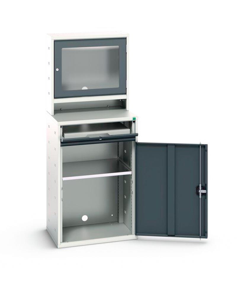 Computerschrank mit Bildschirmfach und Tablar