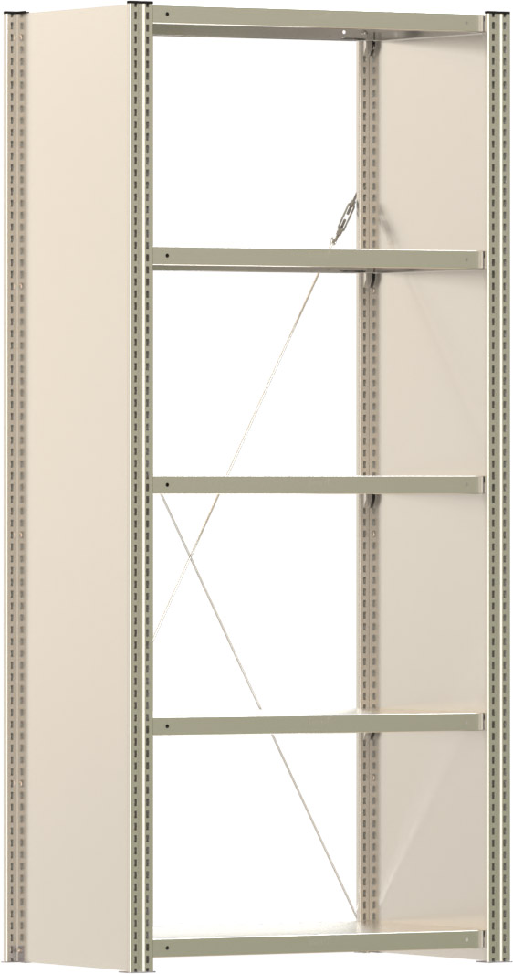 Fachbodenregal BERT - Breite: 87,5 cm - Tiefe: 50 cm - Höhe: 200 cm - 5 Böden - Grundregal