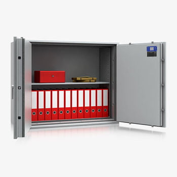 Dokumentensafe, Aktentresor, Geldschrank, Möbeltresor, VdS B S2, 60 Min feuerfest, Tür 2-flügelig, 901 x 1.128 x 459 mm (HxBxT), Farbe lichtgrau