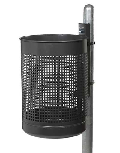 Abfallbehälter mit gelochtem Korpus - Stahlblech - 50 l - verzinkt